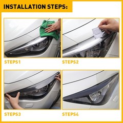 1/2set Headlight Carbon Real Fiber Eyebrows Eye Lid Trim Fit Cover Infiniti Q50