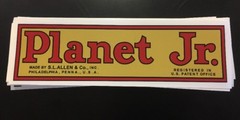 Planet Jr. Decal Walking Tractor BP1 Plow 10-1/4″ Antique Gold Red Black