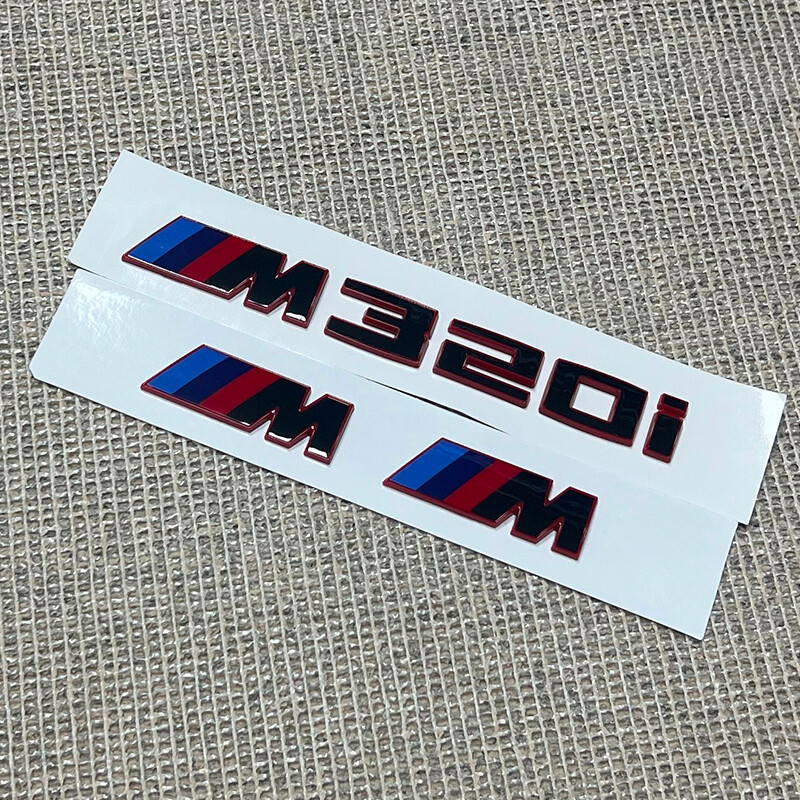 GLOSS BLACK for M320i + FENDER BADGE X2 CUSTOM REAR LETTERING 1 SERIES 3 Series