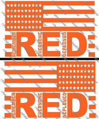 R.E.D.,Remember Everyone Deployed,Left Right,Support Our Troops,Flag,Vinyl Decal