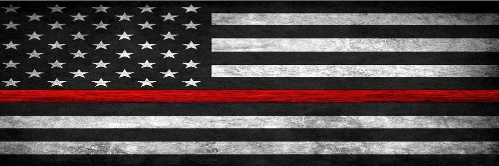 FIREFIGHTER FLAG PICK-UP TRUCK BACK WINDOW GRAPHIC DECAL PERFORATED VINYL