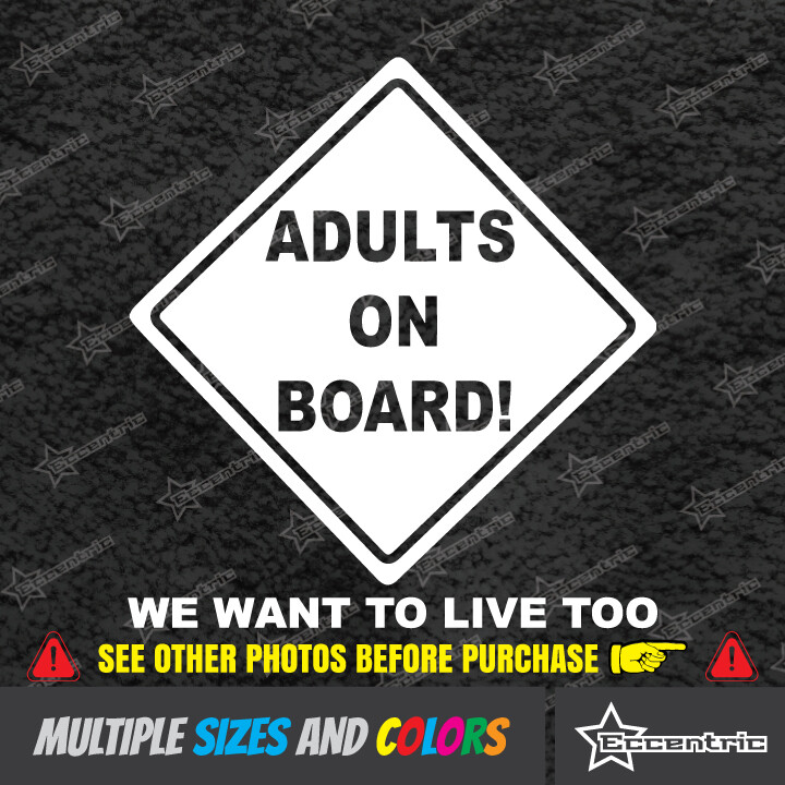 ADULTS ON BOARD Sticker Decal JDM Car Vinyl Laptop Window Truck Window Baby