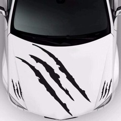 3pcs/set Black Monster Claw Scratch Stickers for Car Headlight Hood Side Fender