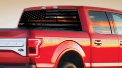 THIN ORANGE LINE AMERICAN FLAG TRUCK BACK WINDOW GRAPHIC PERFORATED VINYL