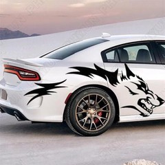 130x45cm Car Truck Stickers Running Wolf Fashion Vinyl Decals Door Side Stickers