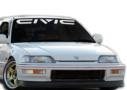 HONDA CIVIC WHITE Windshield Vinyl Lettering Decal Sticker Emblem Logo Graphic