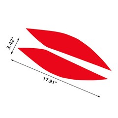 Set Red Die-cut Vinyl Headlight Eyelid Eye Edge Sticker For Chevy Corvette 14-19