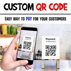 2 Pcs – Custom QR code – white background – LAMINATED