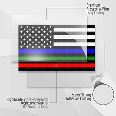 Patriotic 3PC American Flag Stickers – 5×3 – Reflective & Water Resistant
