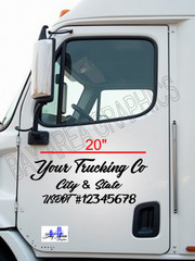 Custom USDOT Truck Door Decals Set of 2 Company Name City State