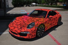 Camouflage Ape Matte Red Gray Camo Car Auto Vinyl Wrap Sticker Decal Sheet Film