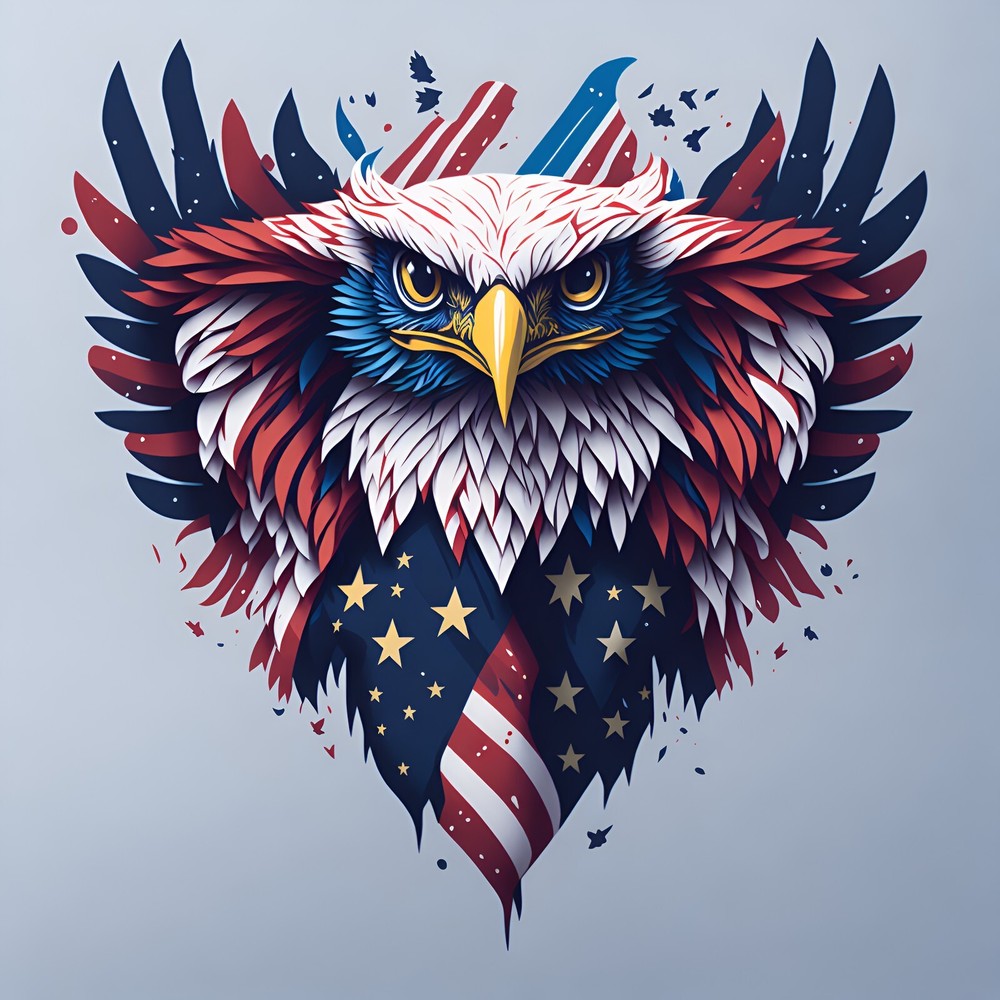 AMERICAN EAGLE (CARRING OUR FLAG )+ Vynil Decal 6 Years + Resistance Stickers