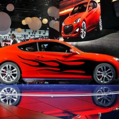 Car Decals Hot Fire Flames 98” for Coupe Vinyl Side Door Motor stickers ZC813