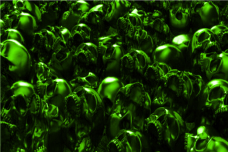 3D Skulls Pile Green 24×36 Graphic Decal Vinyl Bike Scooter Motorcycle Car Wrap