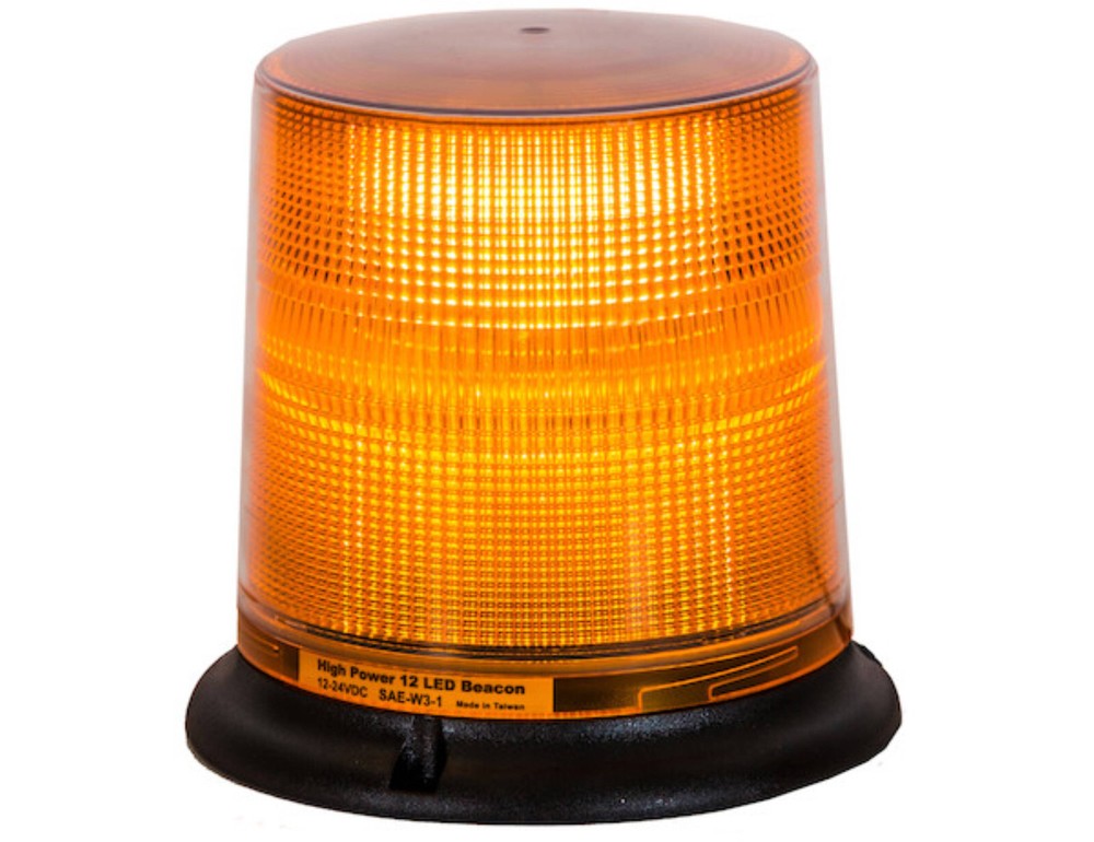 Buyers SL696A 6.5 x 6.5in Amber LED Beacon Light Permanent Mount 12 Inch Leads