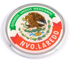 Nvo. Laredo Mexico Mexican State 2.75″ Car Chrome Round Emblem Decal 3D badge