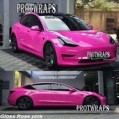 50FT x 5FT Premium Ultra Gloss Glossy Vinyl Full Car Wrap Film Sticker Rose Pink