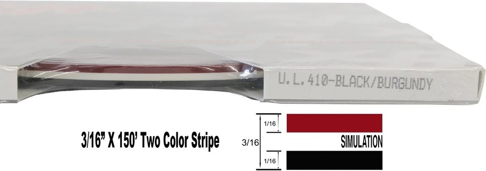 Universal 3/16″ 2-Color Pinstripe (Ultra Lite) 02165410- Black and Burgundy