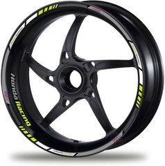 Honda HRC Motorcycle Wheel Decal 12 Rim Stickers CBR 1000RR 600RR Yellow Green