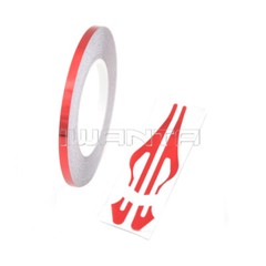 1/8″ 3mm Matte Black & Red Chrome Pinstriping Pin Stripe DIY Vinyl Decal Sticker