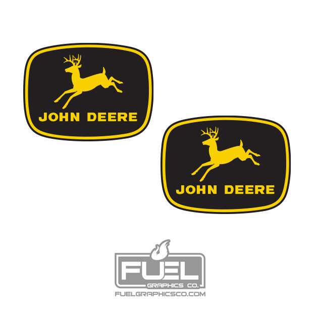 Farming, Tractor, Combine, Implement Premium Vinyl Decal 2-Pack – Black & Yellow
