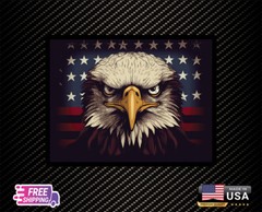 American Eagle Flag RECTANGLE ACTUSA WindowDecal Sticker 6Years Laminated FreeSt