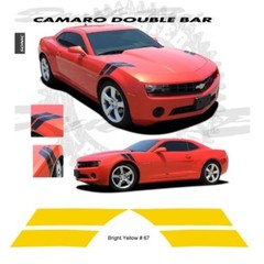 Chevrolet Camaro 2010-2013 Double Bar Stripes Graphic Kit – Bright Yellow