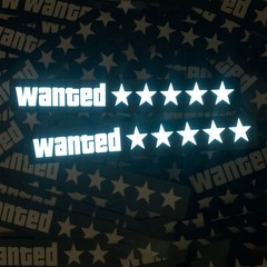 Wanted 5 Star Car Window Glow Panel Electric Marker Lamp LED Light Sticker Flash