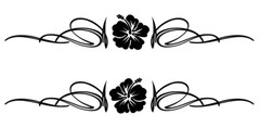 Hot Rod Hibiscus Pinstripe Decals – 1 Color – 15″ x 2″ – Set of 2 – Ships Free!