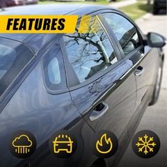 1-10Set Chrome Delete Window Trims Glossy Black Overlay Vinyl for KIA K5 2021-24