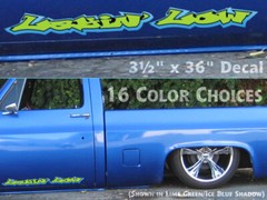 Layin Low – Windshield Tailgate body decal – Pick Colors – low rider mini truck