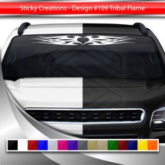 Design #109 TRIBAL FLAME HEART Windshield Decal Window Sticker Vinyl Graphic Car