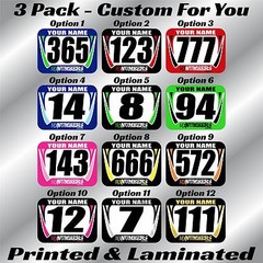 Motocross Mini Number Plate Decal Stickers Custom Name Race MX SX ATV AMA RMZ RM