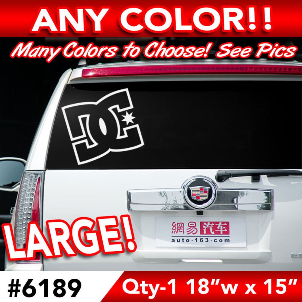 DC SHOES OUTLINE LARGE WALL AUTO DECAL STICKER 18″wx15h