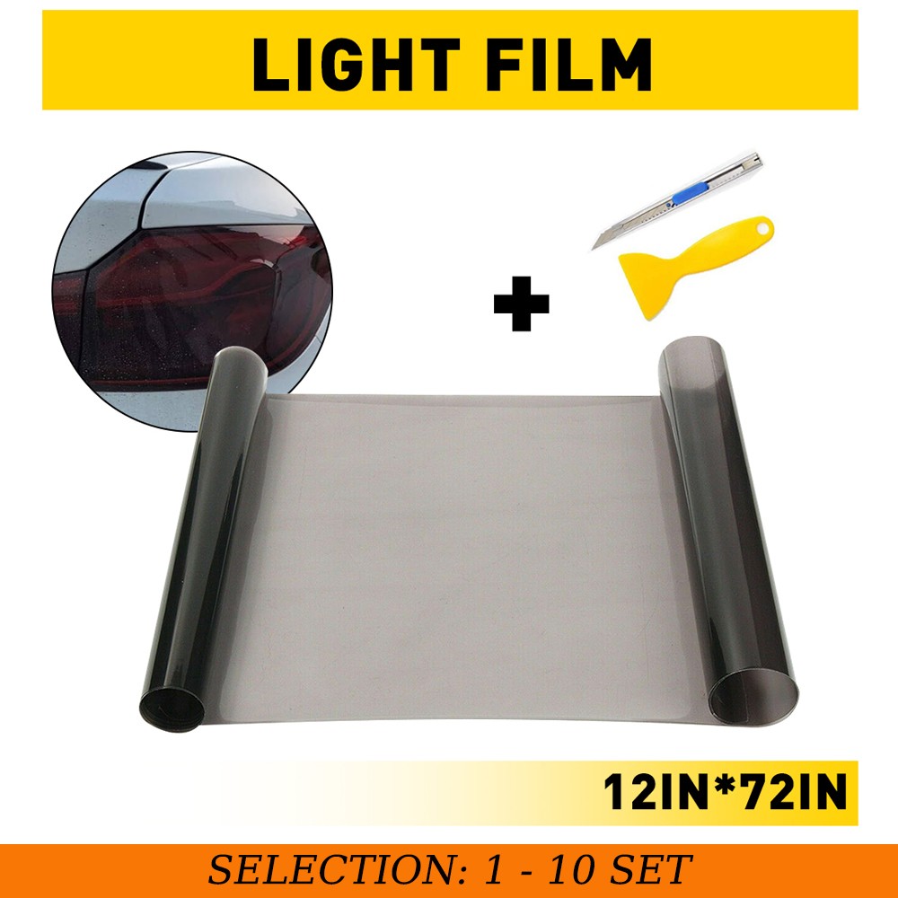 1-10 Light-Black Headlight Taillight Fog Light Tint Film Vinyl For Car Truck bus