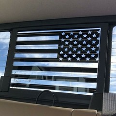 Fit 2019-23 Chevy Silverado Sierra Back Middle Window USA Flag Decal Sticker