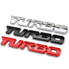 Car Sticker Turbocharged Turbo Metal Alloy 3D Badge Car Modification Accessories