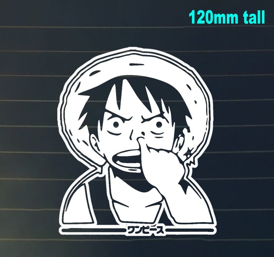 One Piece – Anime – Monkey D. Luffy Pirate Decal Sticker White 120mm tall 1piece