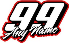 Racing name & any number custom vinyl decal sticker 11″x18″ red