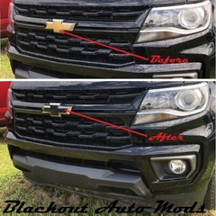 2021-22 Chevy Colorado Bowtie Overlay Decals Grill Emblem Blackout Gloss Black