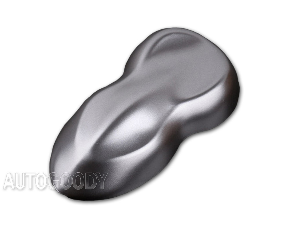 12″ x 60″ Satin Matte Chrome Metallic Dark Gray Vinyl Film Wrap Air Bubble Free