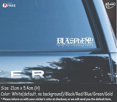 Blasphemy Sticker Decal-Reflective/Metallic Color Rock Band Car Laptop Decal