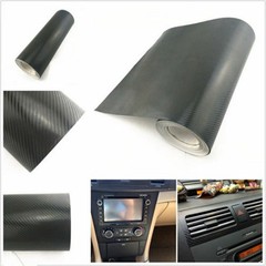 4D Car Interior Accessories Interior Panel Black Carbon Fiber Vinyl Wrap Sticker