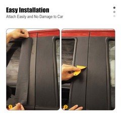 4PC REAL CARBON FIBER Pillar Posts Door Trim FOR Chevy Colorado/GMC CANYON 2015+