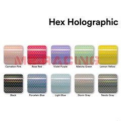 Hex Holographic Porcelain Blue Rainbow Chrome Car Vinyl Wrap Sticker Decal Sheet