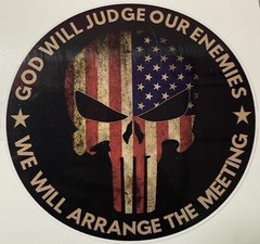 PAIR PUNISHER SKULL FLAG US ARMY MILITARY STICKER DECAL CAR TRUCK 4″ USA MADE X2