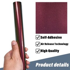 Purple to Green Chameleon Fiber Car Vinyl Wrap, High Gloss Car Body Wrap Roll