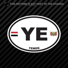 Yemen Oval Sticker Self Adhesive Vinyl Yemeni Country Code euro YE v2