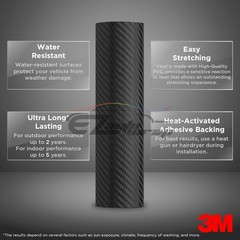 Genuine 3M 2080 Series CFS12 Carbon Fiber Black Vinyl Wrap Vehicle Film Decal