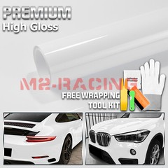 High Gloss Glossy White Car Vinyl Wrap Sticker Decal Sheet Film DIY Air Release